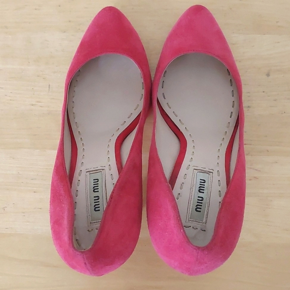 Miu Miu pink suede leather Heel shoes - Picture 6 of 15